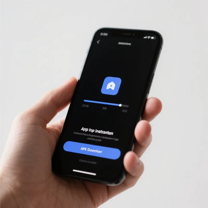 手持智能手机，显示应用安装进度